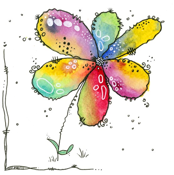 QU-00001 quadratische Karte Blume