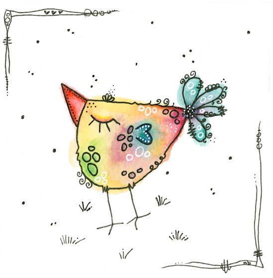 QU-0001 quadratische Karte Vogel