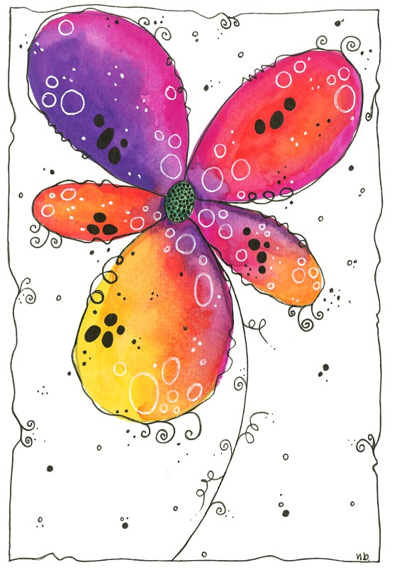 RE-00001 A5 Klappkarte Blume